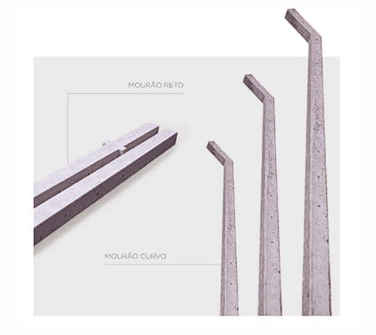 Mourões de concreto PVS para cercas e alambrados